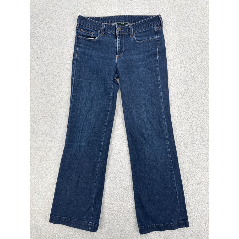 J.Crew Y2K Trouser Wide Leg Jeans Women Size 4 Dark Wash Denim 5 Pocket S/91390